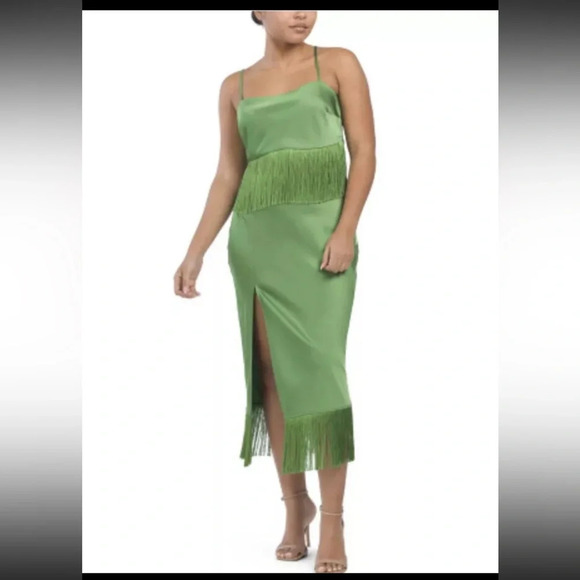 House of Harlow 1960 Satin Fringe Hem Cami & Skirt Set cami Size XS skirt size S - Picture 1 of 9